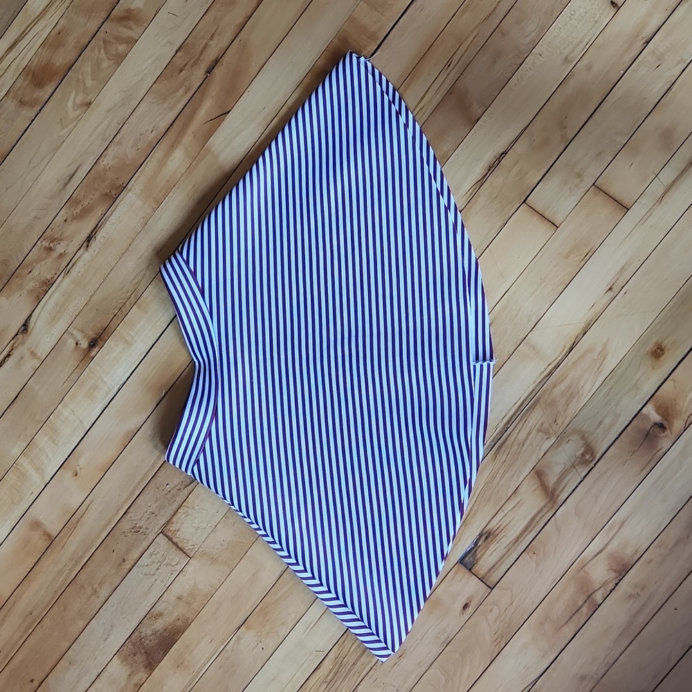 Maroon and white striped circle skirt